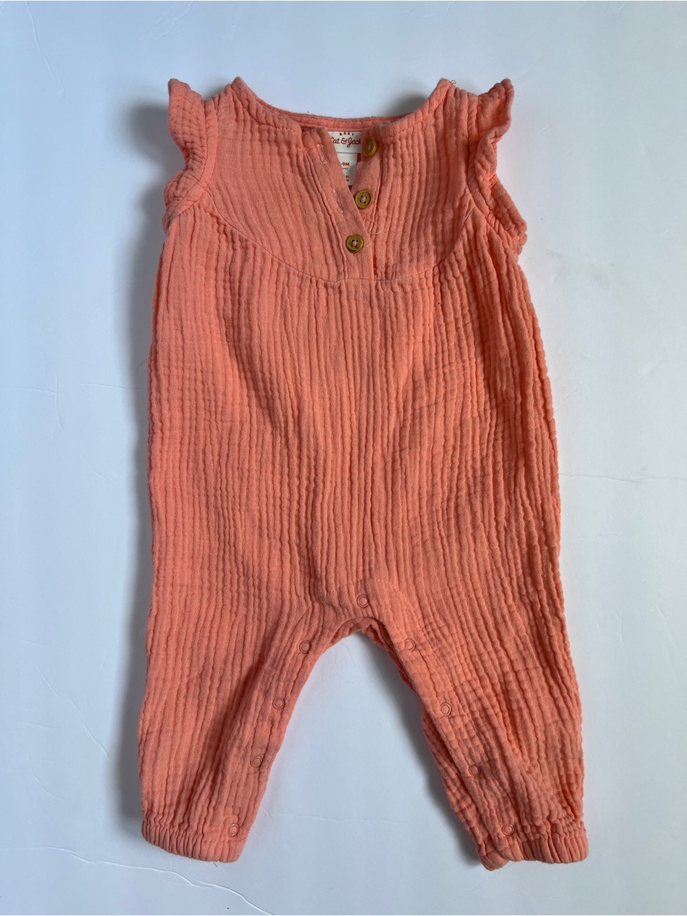 Coral Pink Baby Romper Jumpsuit